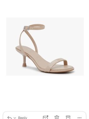 Nude Ankle-Strap Kitten Heel Sandal